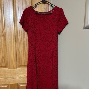 Red lace dress